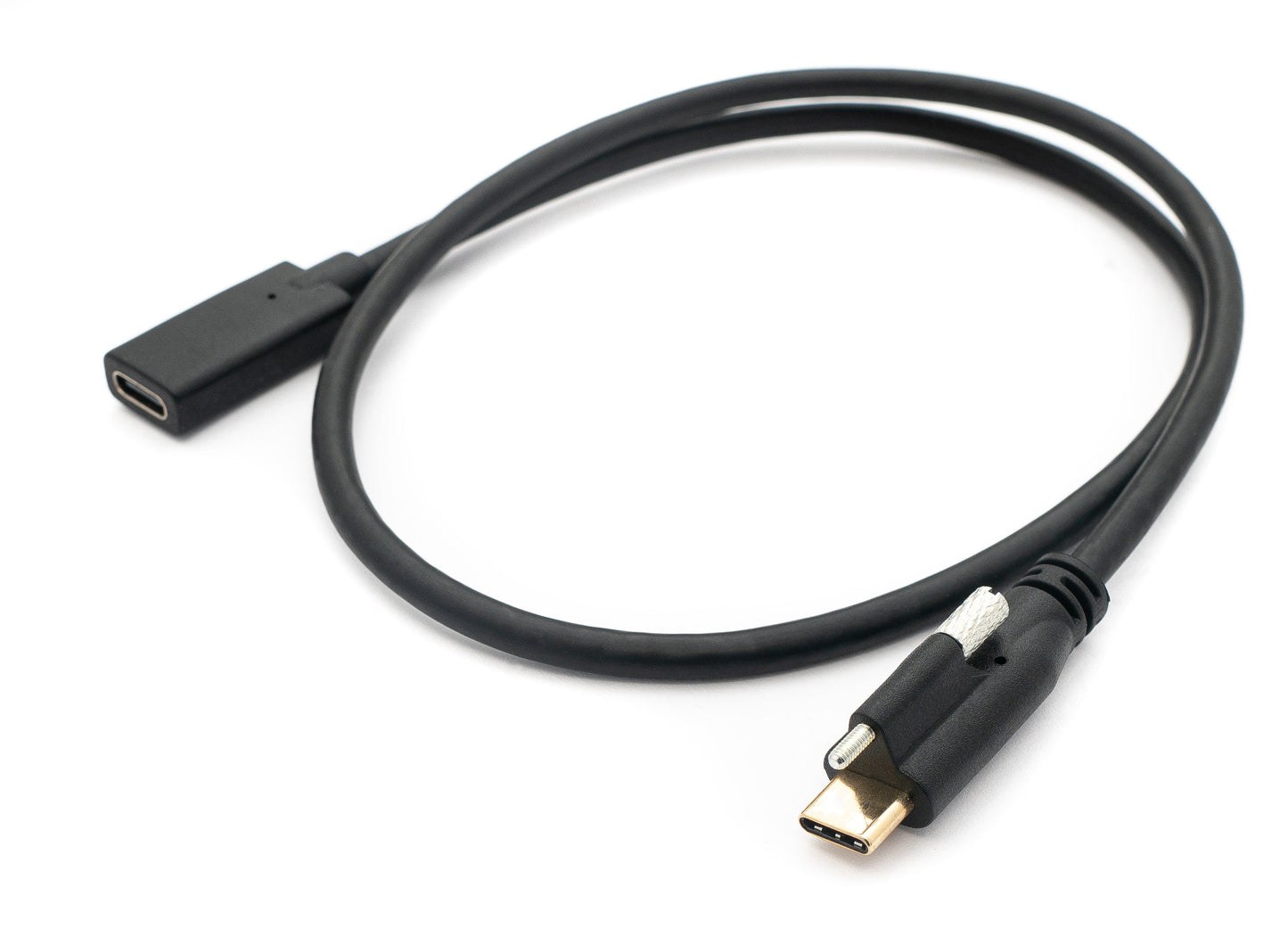 SYSTEM-S USB 3.1 cable 60 cm Type C male to female screw in black