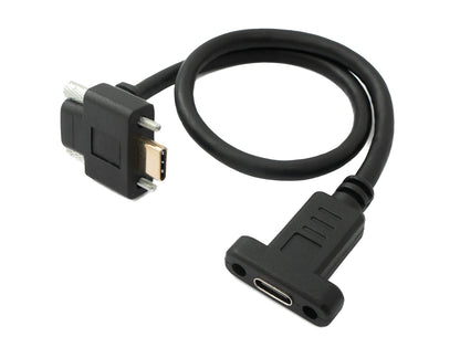 SYSTEM-S USB 3.1 Gen 2 100W cable 30 cm Type C male to female screw angle