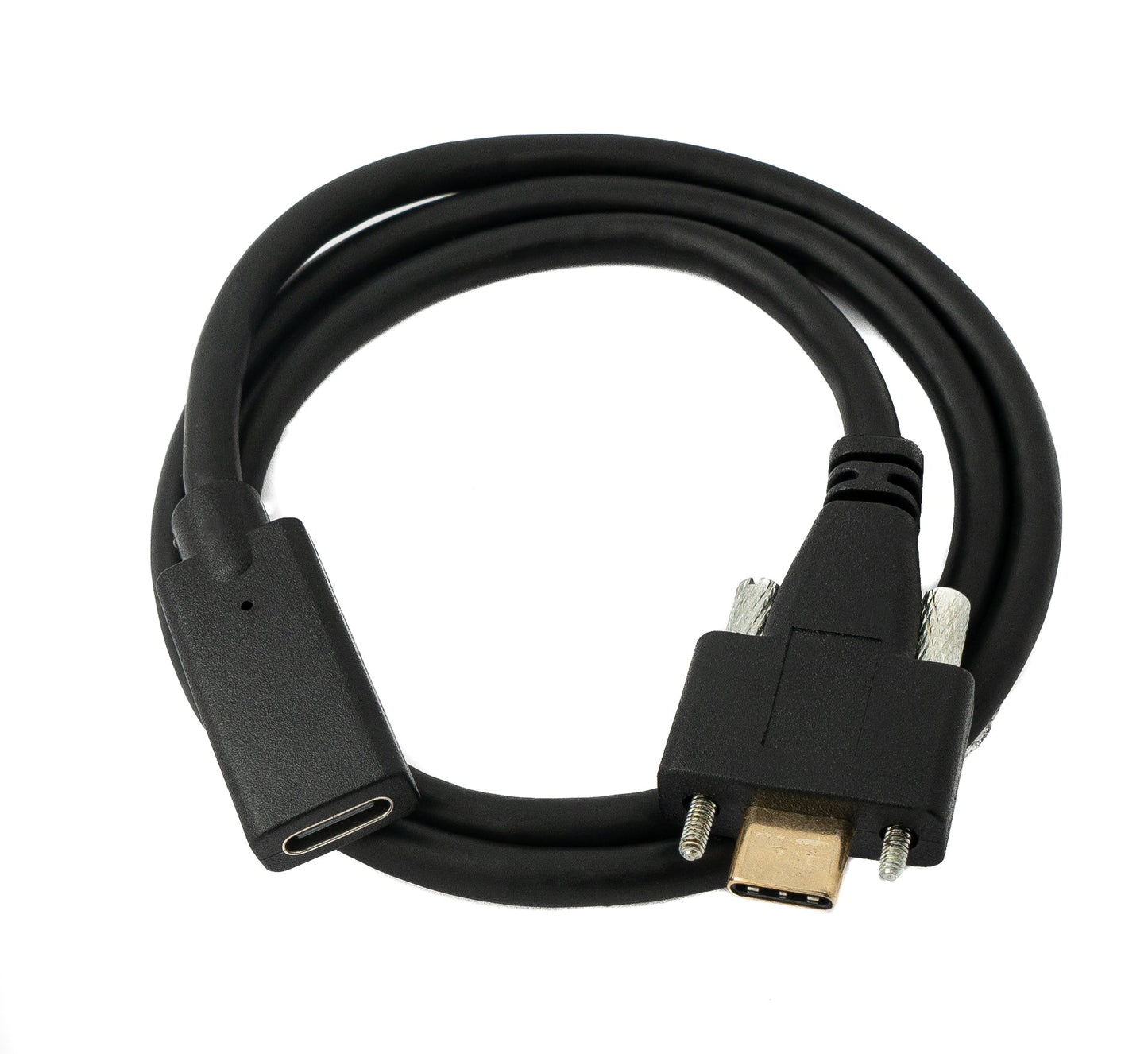 SYSTEM-S USB 3.1 cable 60 cm Type C male to female screw in black