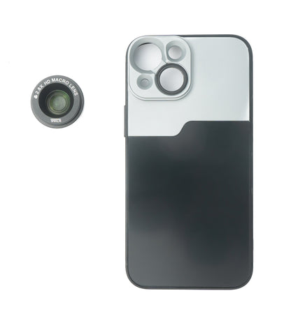 SYSTEM-S Makro Linse 2.8x HD Filter mit Hülle in Schwarz für iPhone 13 Mini