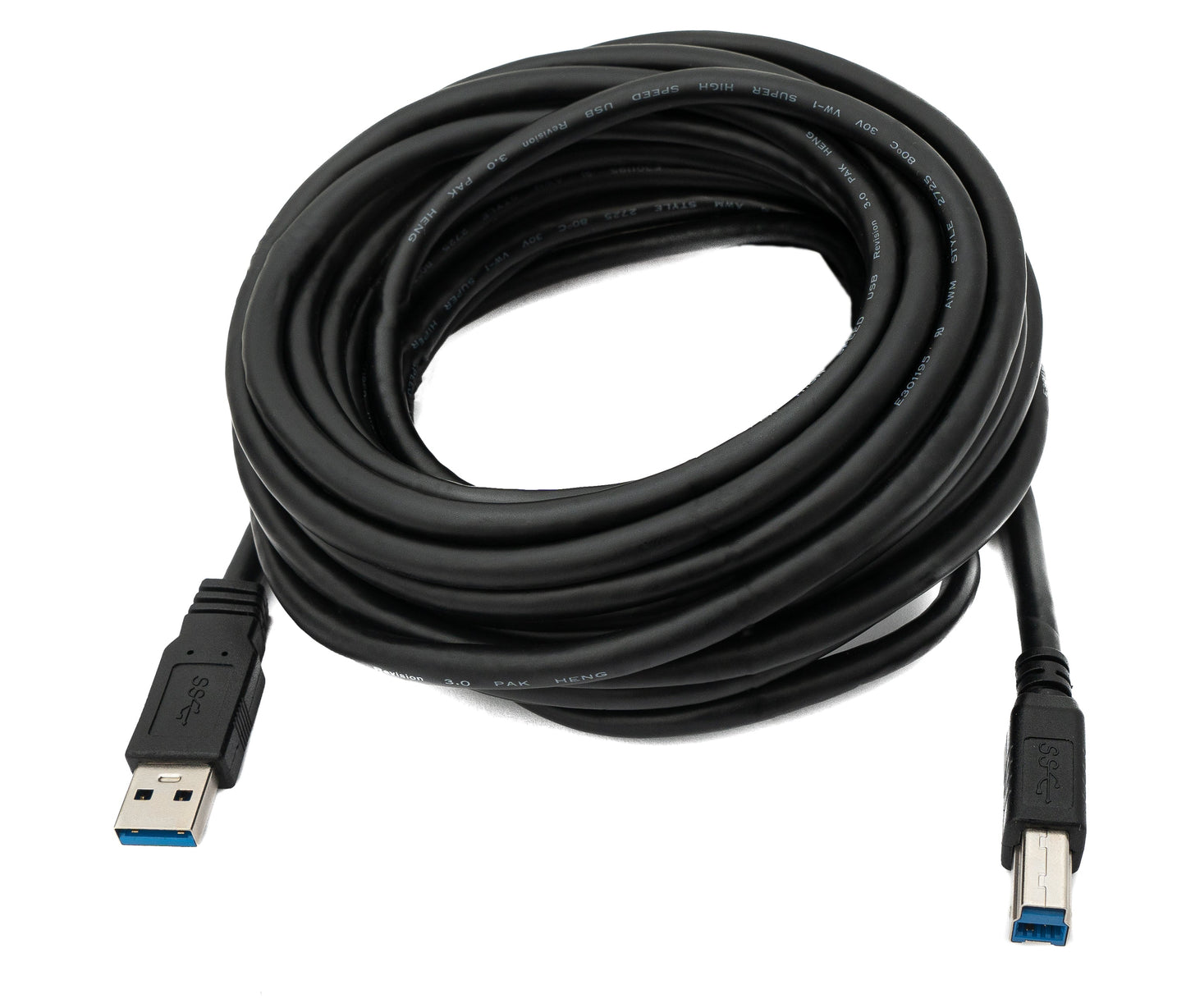 SYSTEM-S USB 3.0 Kabel 8 m Typ B Stecker zu A Stecker in Schwarz