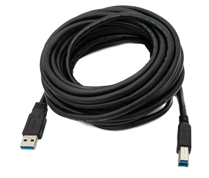 SYSTEM-S USB 3.0 Kabel 8 m Typ B Stecker zu A Stecker in Schwarz