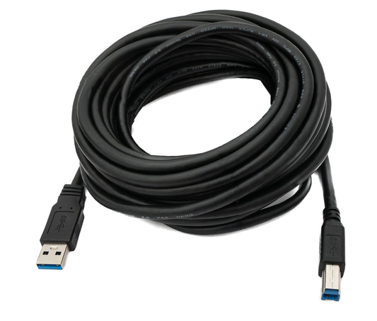 SYSTEM-S USB 3.0 cable 8 m type B male to A male in black