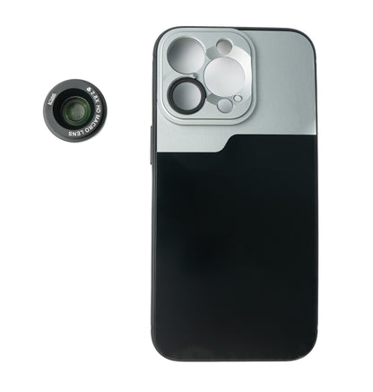 SYSTEM-S Makro Linse 2.8x HD Filter mit Hülle in Schwarz für iPhone 13 Pro