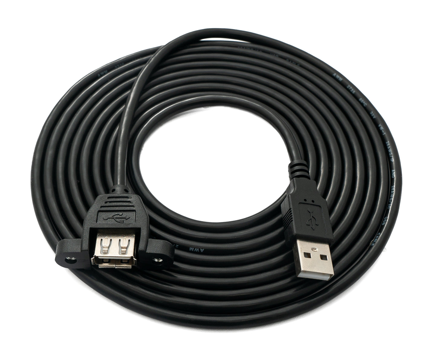 SYSTEM-S USB 2.0 cable 3 m Type A male to female screw in black