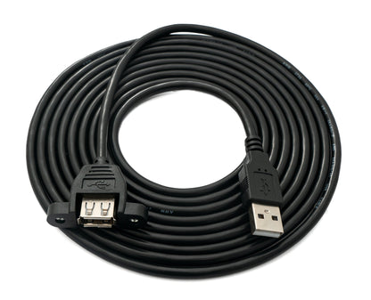 SYSTEM-S USB 2.0 cable 3 m Type A male to female screw in black