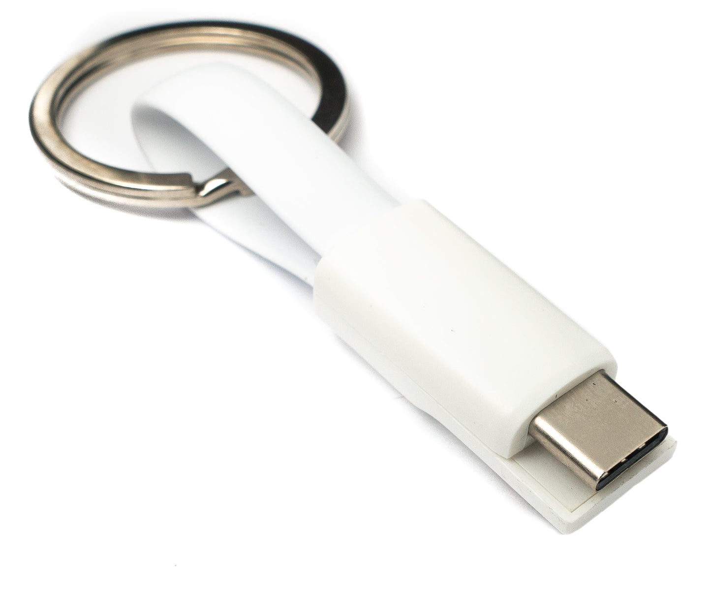 SYSTEM-S USB 3.1 key chain cable 10cm Type C plug to 2.0 Type A plug in white