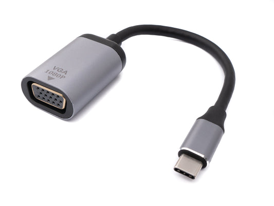 SYSTEM-S VGA cable 20 cm female to USB 3.1 Type C male in gray