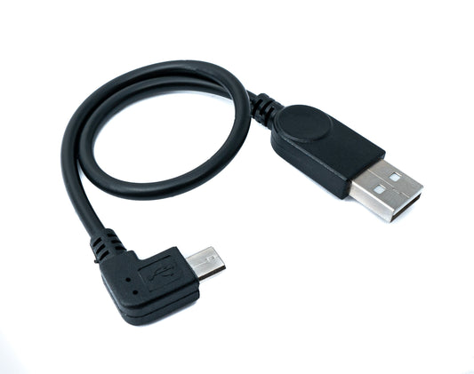 SYSTEM-S Micro USB 2.0 Kabel links gewinkelt 90 grad Winkelstecker Datenkabel Ladekabel ca. 27cm