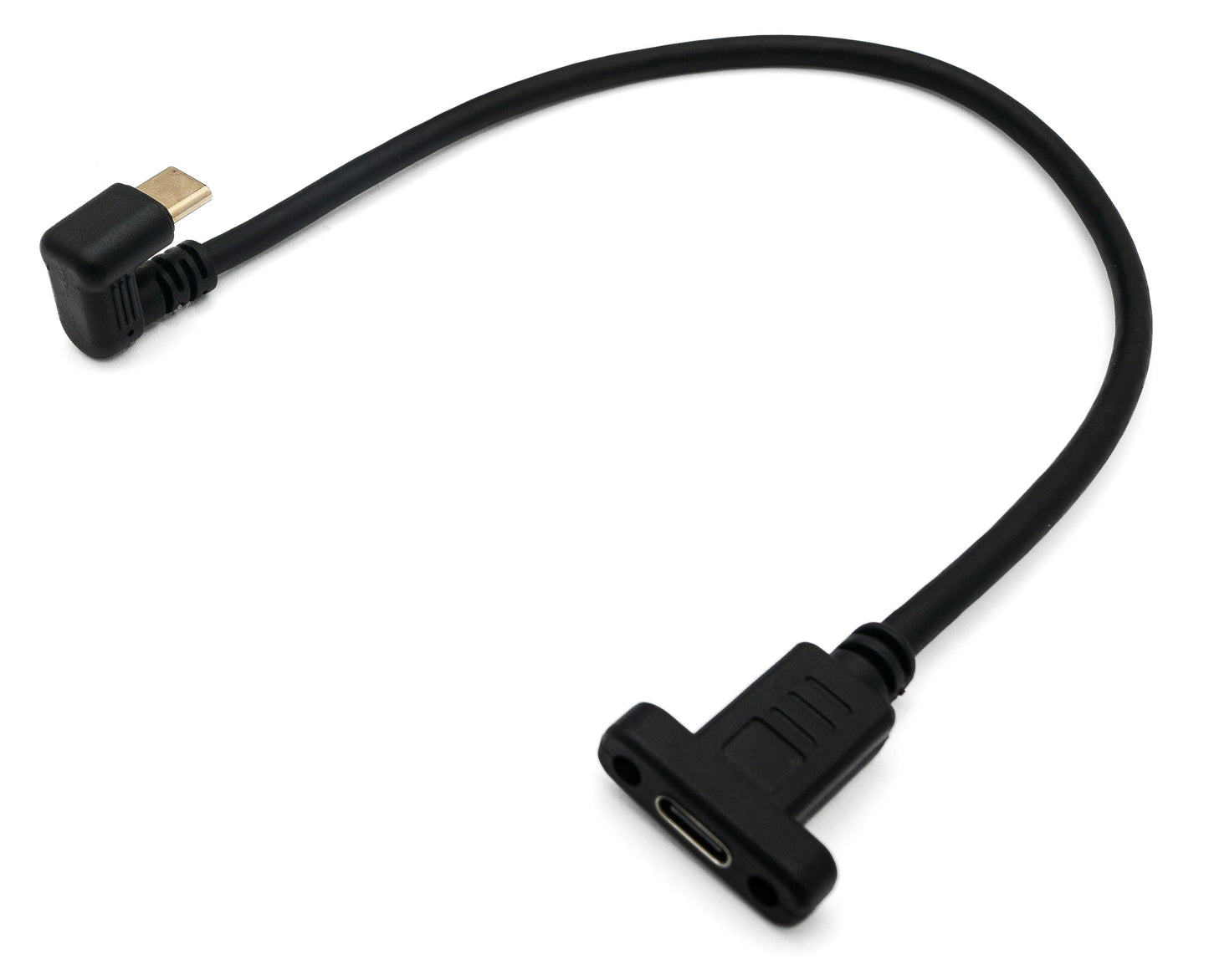 SYSTEM-S USB 3.1 U Turn 30 cm cable Type C male to female 360° angle screw black