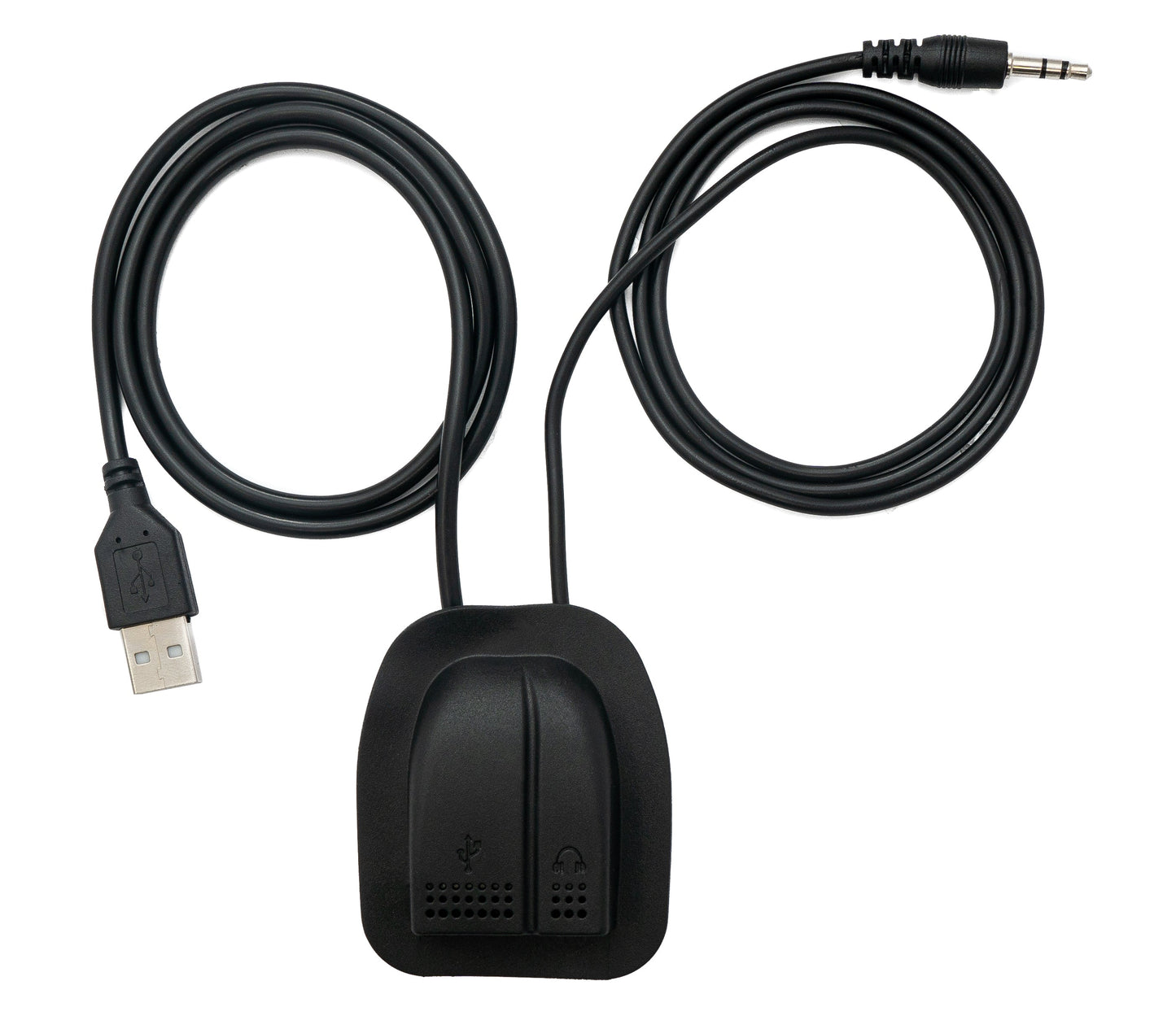 SYSTEM-S USB 2.0 und 3,5mm Klinke Kabel 60 cm für Rucksäcke Ladeanschluss Schwarz