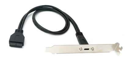 SYSTEM-S USB 3.1 cable 50 cm Type C female to 20-pin PCI screw cable in black