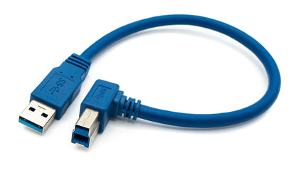 SYSTEM-S USB 3.0 cable 30 cm Type B male to Type A male angled in blue