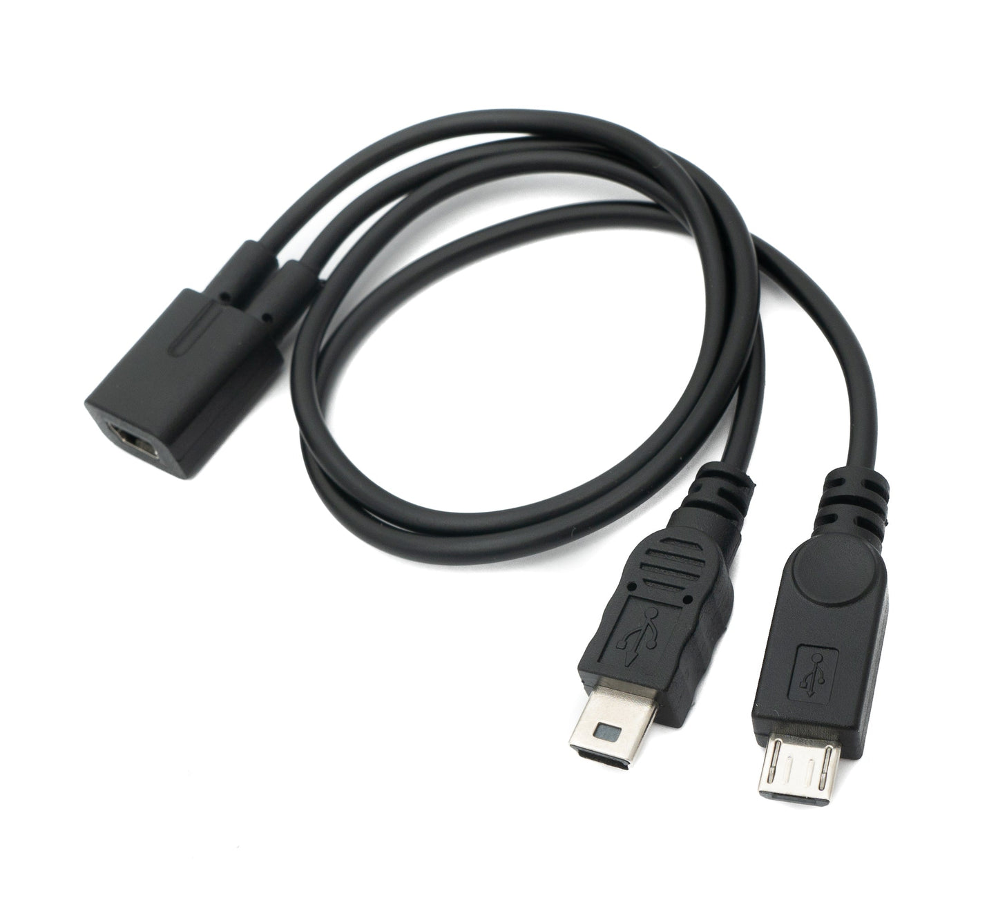 SYSTEM-S USB 2.0 cable 30cm Mini B female to male &amp; Micro B male in black