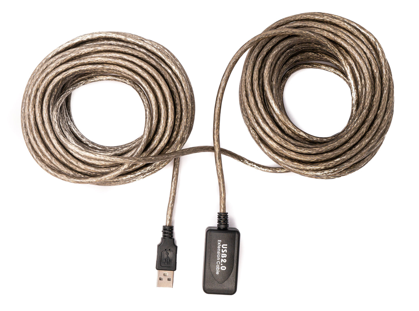 SYSTEM-S USB 2.0 cable 20 m Type A male to female cable in gray