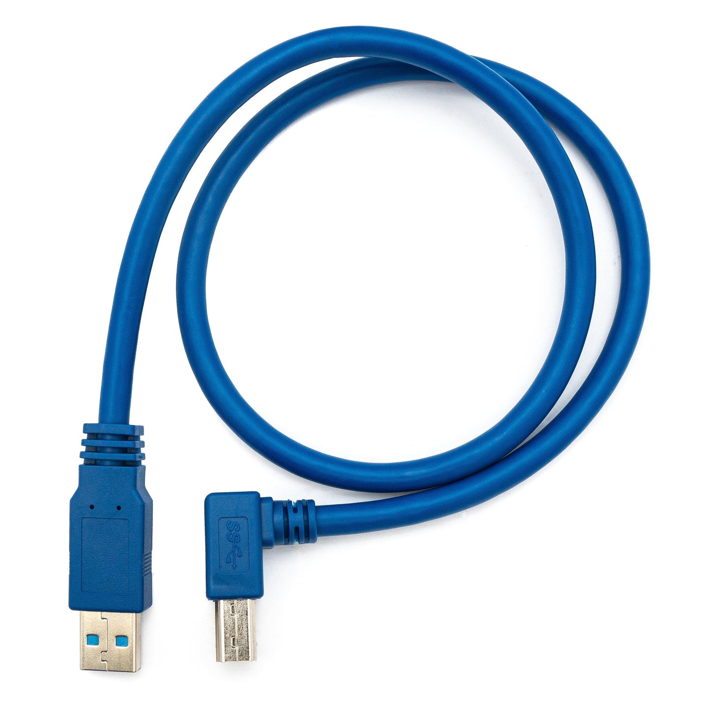 SYSTEM-S USB 3.0 cable 60 cm Type B male to Type A male angled in blue