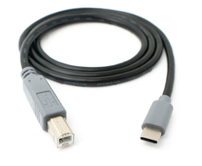 SYSTEM-S USB 3.1 cable 100 cm Type C male to 2.0 Type B male in black