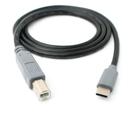 SYSTEM-S USB 3.1 cable 100 cm Type C male to 2.0 Type B male in black