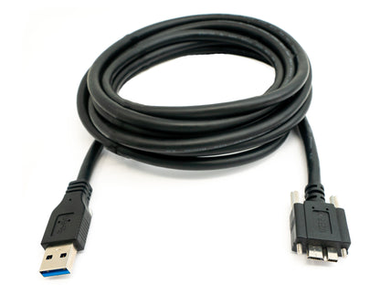 SYSTEM-S USB 3.0 cable 3 m Micro B plug to Type A plug screw in black 