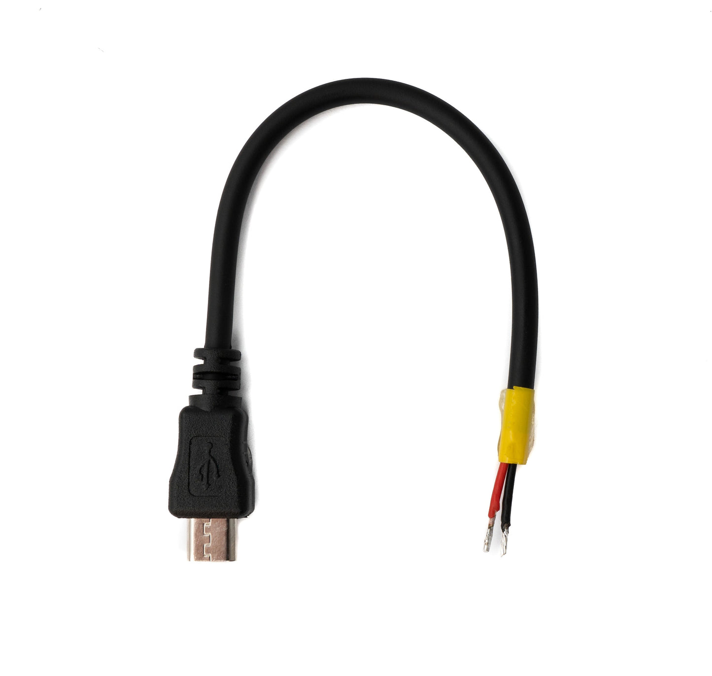 SYSTEM-S USB 2.0 Kabel 10 cm Micro B Stecker zu 2x offene Kabelenden für Raspberry Pi