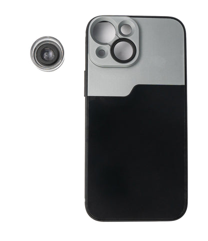 SYSTEM-S Makro Linse 30x Mikroskop Filter mit Hülle in Schwarz für iPhone 13 Mini