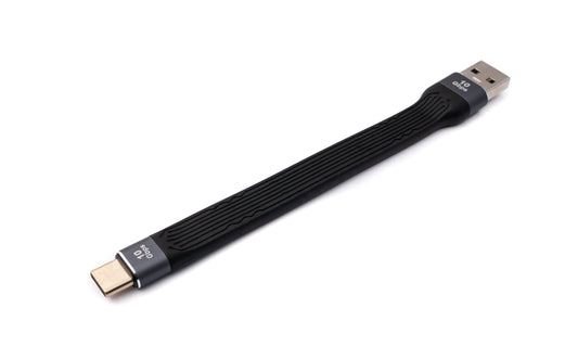 SYSTEM-S USB 3.1 Gen 2 Kabel 13 cm Typ C Stecker zu 3.0 A Stecker flach flexibel