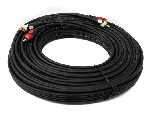 SYSTEM-S Cinch 2 RCA Kabel 20 m Stecker zu Stecker Stereo AV in Schwarz