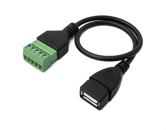 SYSTEM-S USB 2.0 Kabel 30 cm Typ A Buchse zu 5 polig Leiterplattenstecker Schwarz