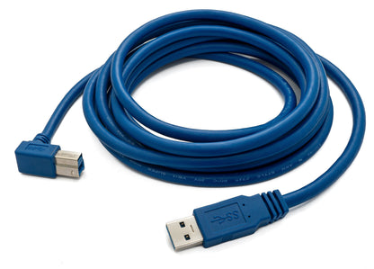 SYSTEM-S USB 3.0 cable 3 m Type B male to Type A male angled in blue