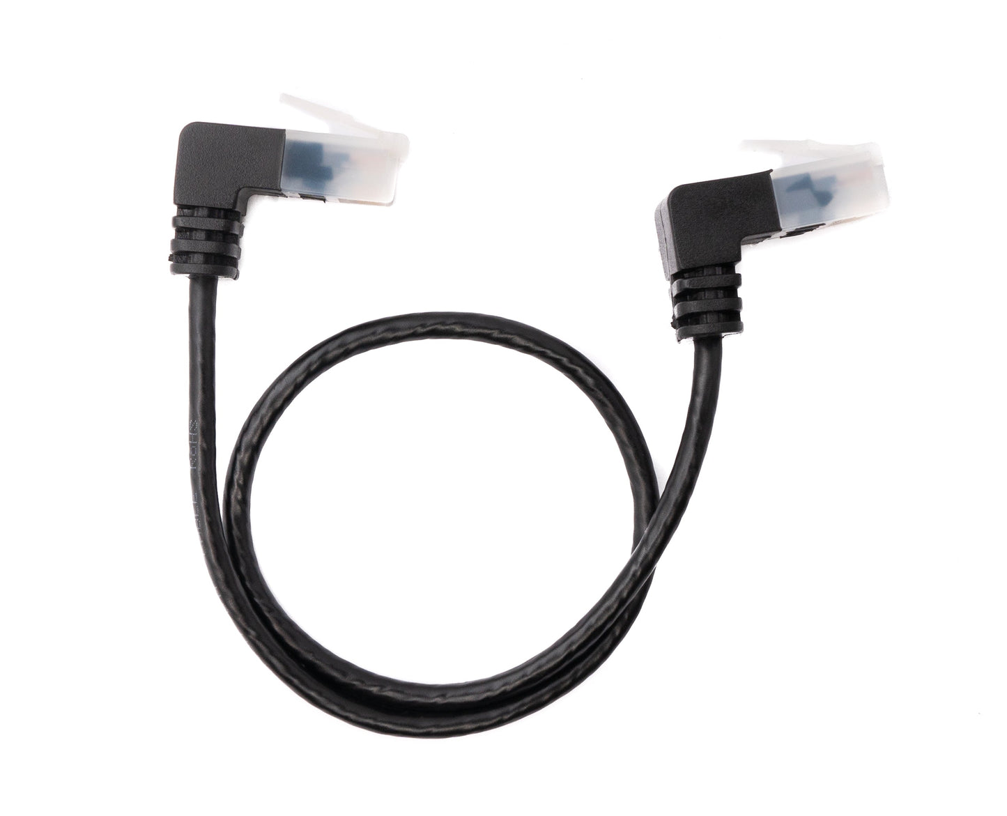 SYSTEM-S LAN cable 25 cm RJ45 8P8C STP Cat6 plug to plug angled black