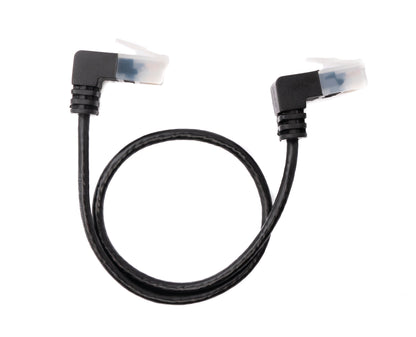SYSTEM-S LAN cable 25 cm RJ45 8P8C STP Cat6 plug to plug angled black
