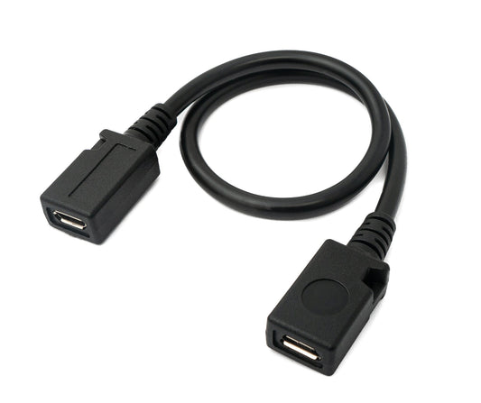SYSTEM-S USB 2.0 Kabel 27 cm Micro B Buchse zu Buchse in Schwarz