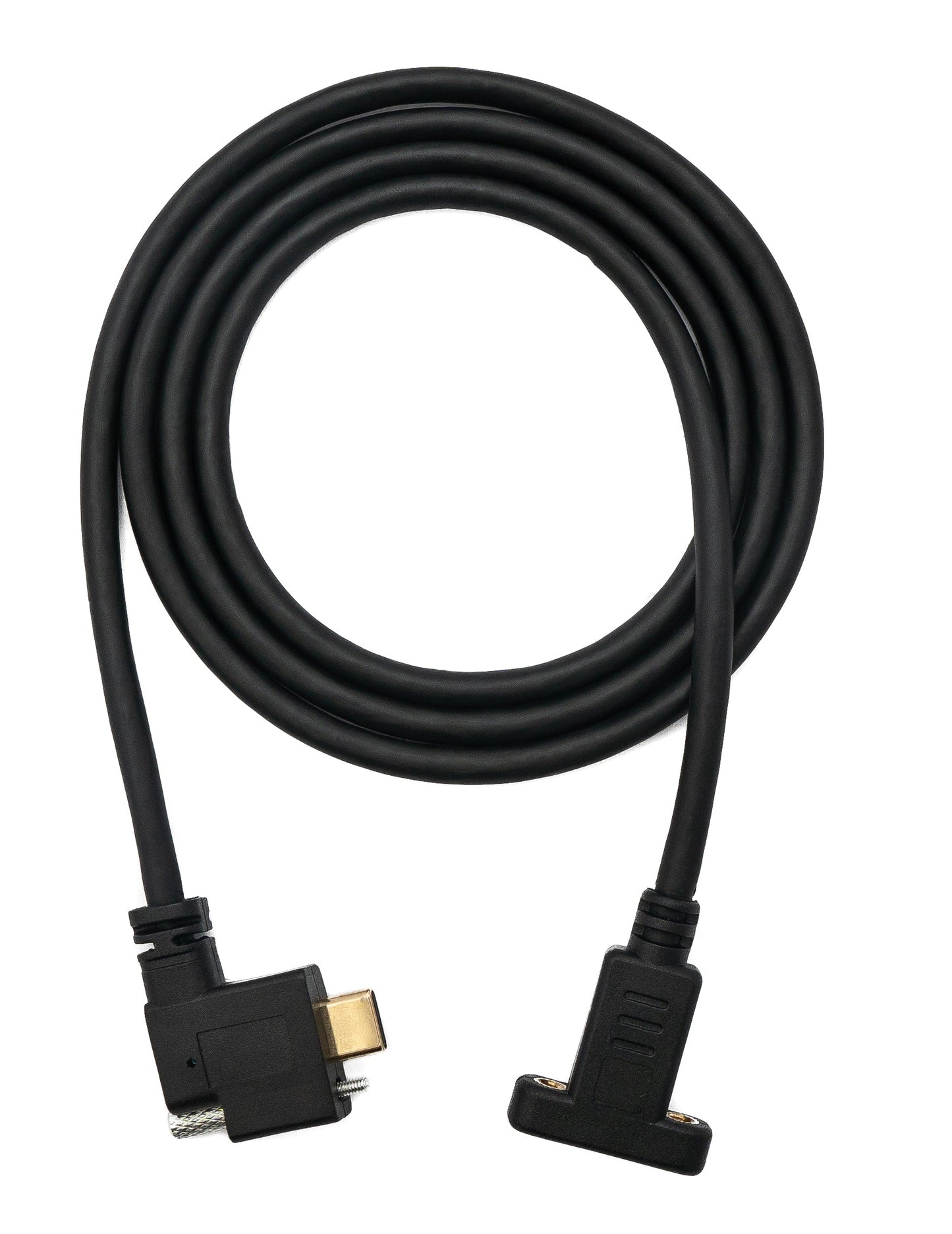 SYSTEM-S USB 3.1 Kabel 100 cm Typ C Stecker zu Buchse Schraube Winkel in Schwarz