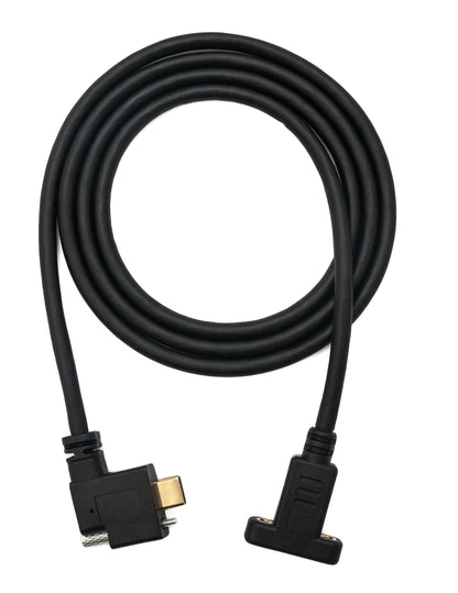 SYSTEM-S USB 3.1 Kabel 100 cm Typ C Stecker zu Buchse Schraube Winkel in Schwarz