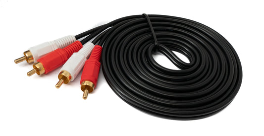 SYSTEM-S Cinch 2 RCA Kabel 3 m Stecker zu Stecker Stereo AV in Schwarz