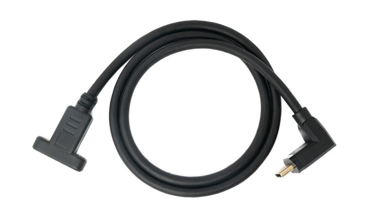 SYSTEM-S USB 3.1 cable 50 cm Type C male to female screw angle in black