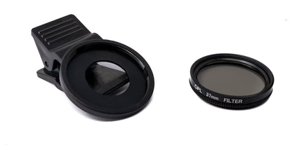 SYSTEM-S CPL Filter 37 mm lens with clip for smartphones in black