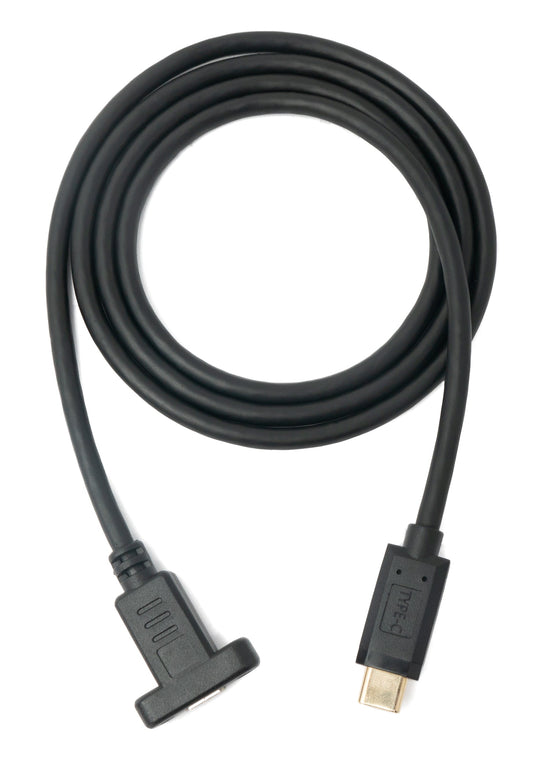 SYSTEM-S USB 3.1 cable 100 cm Type C male to female screw in black