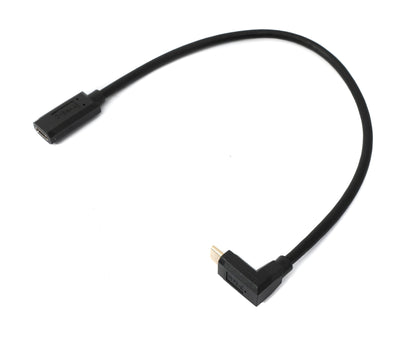SYSTEM-S USB 3.1 Gen 2 Kabel 30 cm Typ C Stecker zu Buchse Winkel in Schwarz