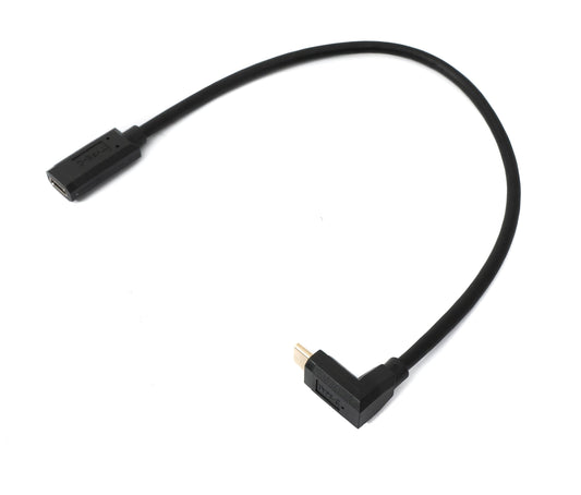 SYSTEM-S USB 3.1 Gen 2 Kabel 30 cm Typ C Stecker zu Buchse Winkel in Schwarz