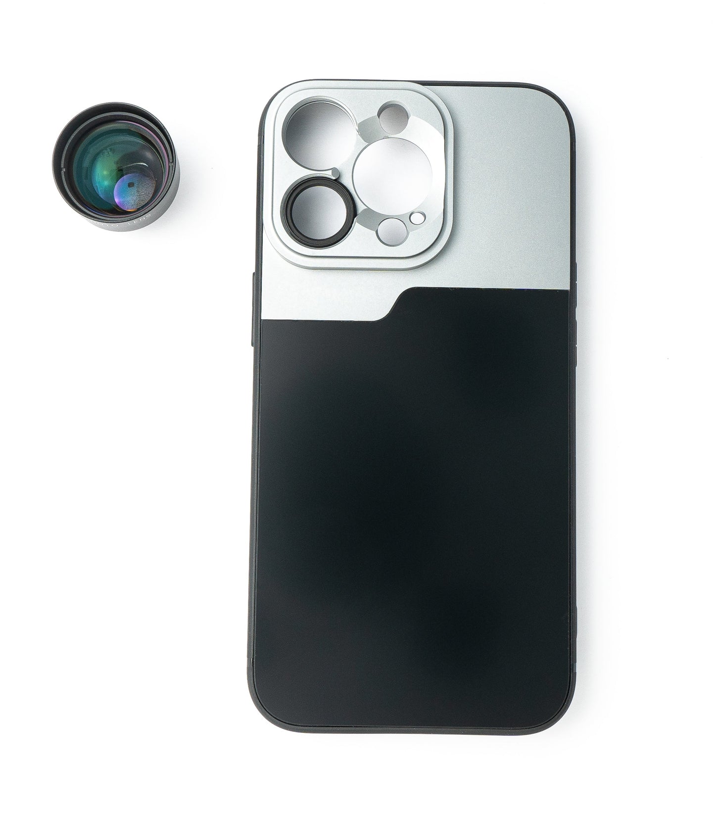 SYSTEM-S Zoom Lens 3x Telephoto Lens Filter with Case in Black for iPhone 13 Pro 