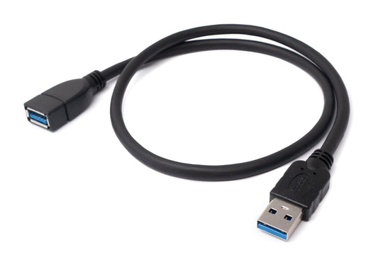 SYSTEM-S USB 3.0 cable 50 cm Type A male to female in black
