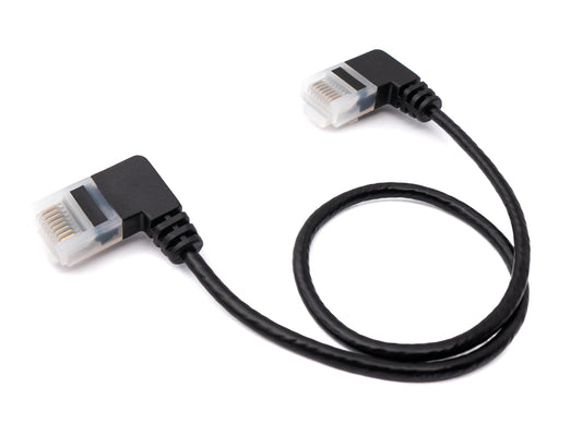 SYSTEM-S LAN Kabel 25 cm RJ45 8P8C STP Cat6 Stecker zu Stecker Winkel Schwarz