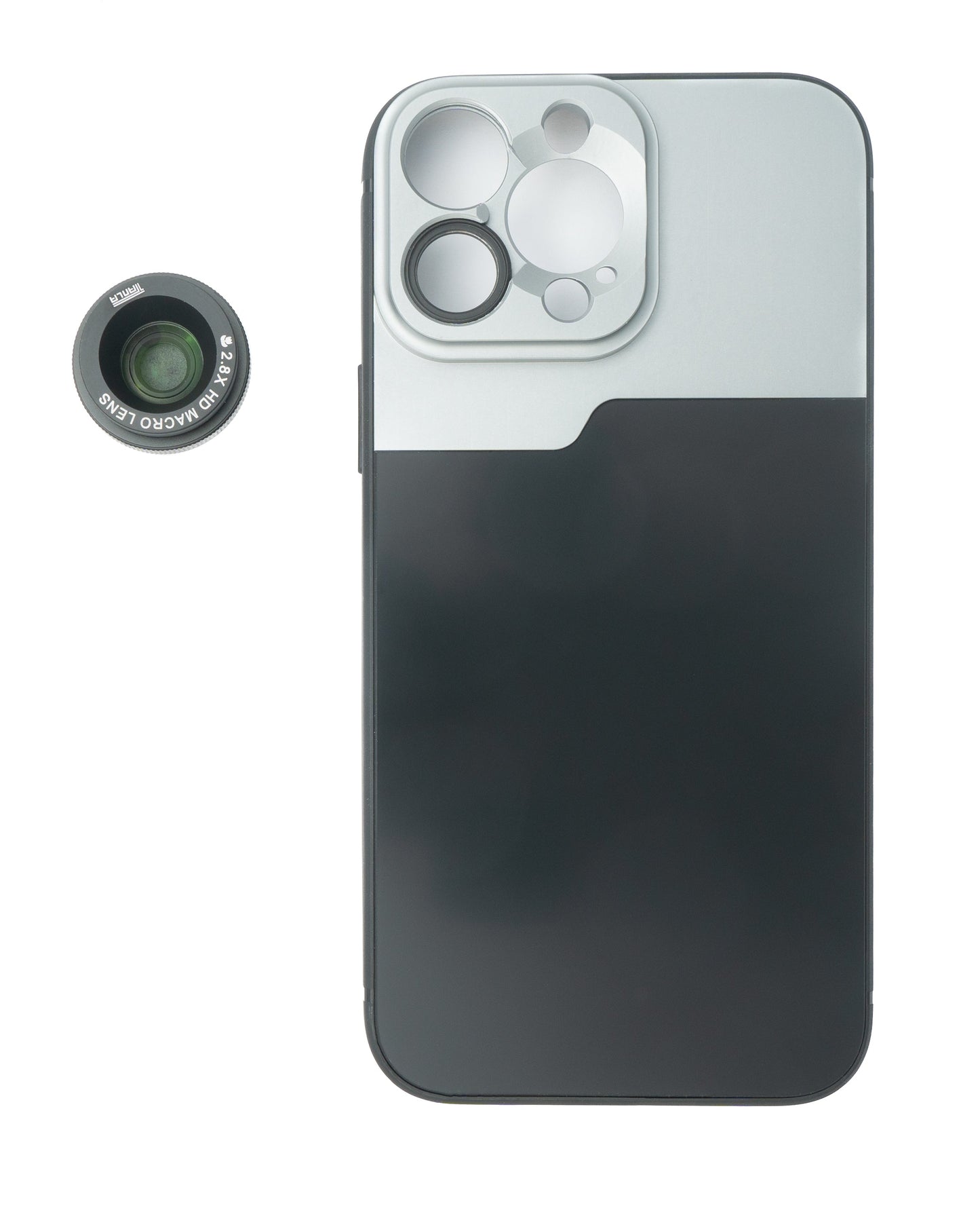 SYSTEM-S Makro Linse 2.8x HD Filter mit Hülle in Schwarz für iPhone 13 Pro Max