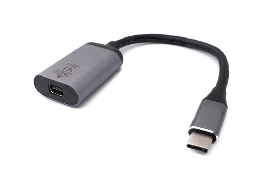 SYSTEM-S Display Port Kabel 20 cm Mini DP Buchse zu USB 3.1 Typ C Stecker in Grau