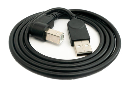 SYSTEM-S USB 2.0 Kabel 100 cm Typ B Stecker zu A Stecker Winkel in Schwarz