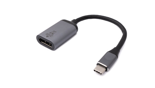 SYSTEM-S Display Port Kabel 20 cm DP Buchse zu USB 3.1 Typ C Stecker in Grau