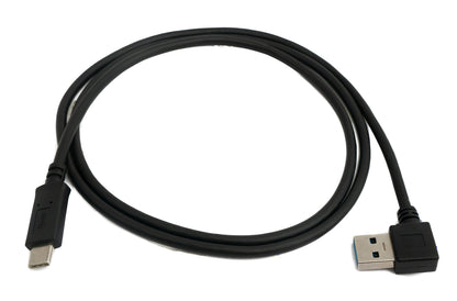 SYSTEM-S USB 3.1 Kabel 1 m Typ C Stecker zu Typ A Stecker Winkel in Schwarz