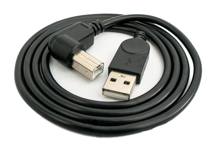 SYSTEM-S USB 2.0 Kabel 100 cm Typ B Stecker zu A Stecker Winkel in Schwarz