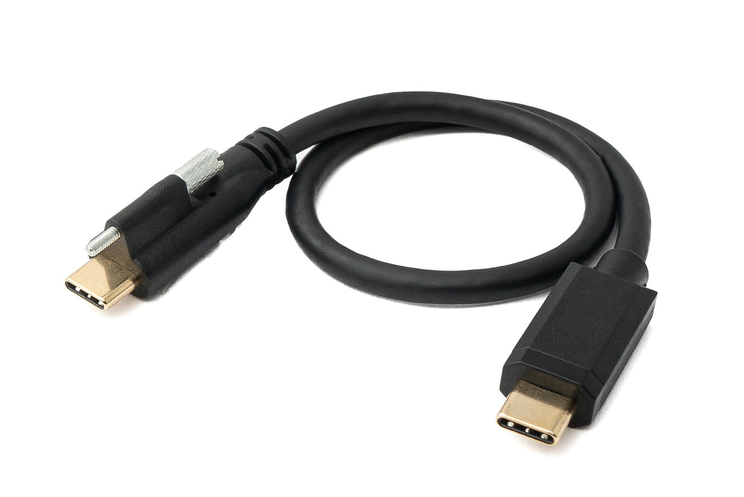 SYSTEM-S USB 3.1 Gen 2 100W Kabel 30 cm Typ C Stecker zu Stecker Schraube in Schwarz